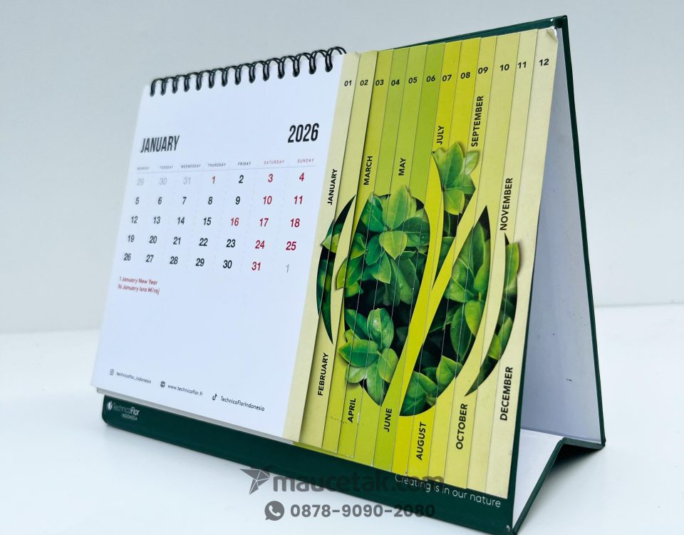 Cetak Kalender Meja Die cut custom